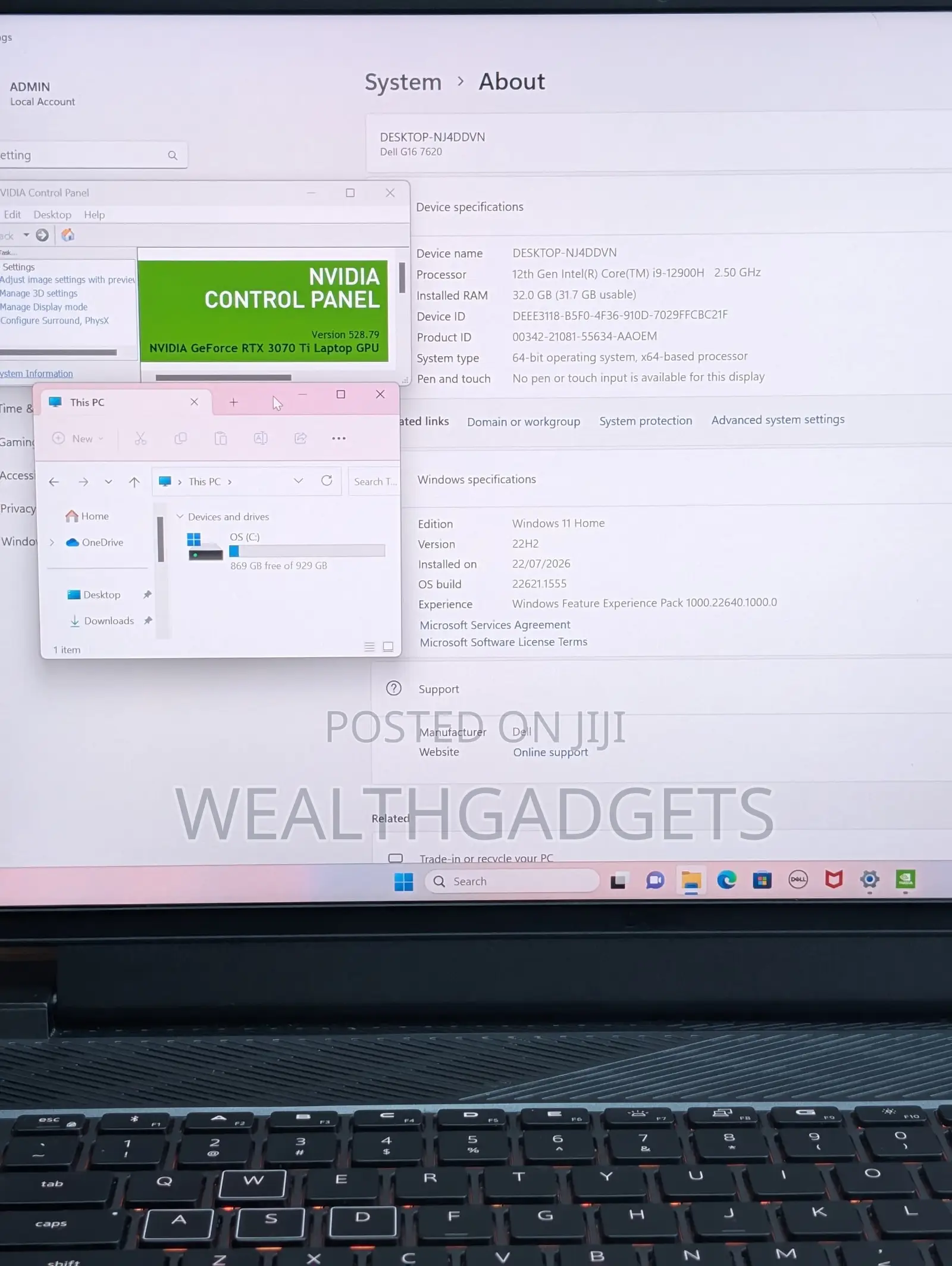 Laptop Dell G16 7620 32GB Intel Core i9 SSD 1T
