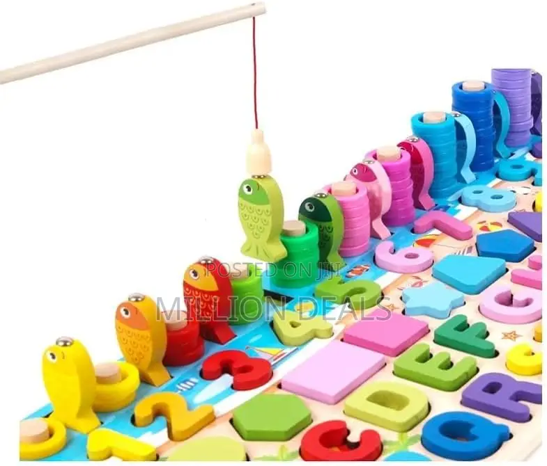 6 in 1 Wooden Blocks Logarithmic Puzzle - Educational Kids Ages 3+