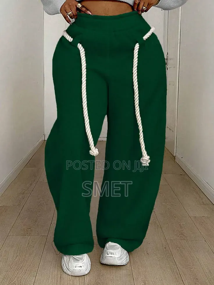 Women's Premium Wide-Leg Rope Drawstring Joggers