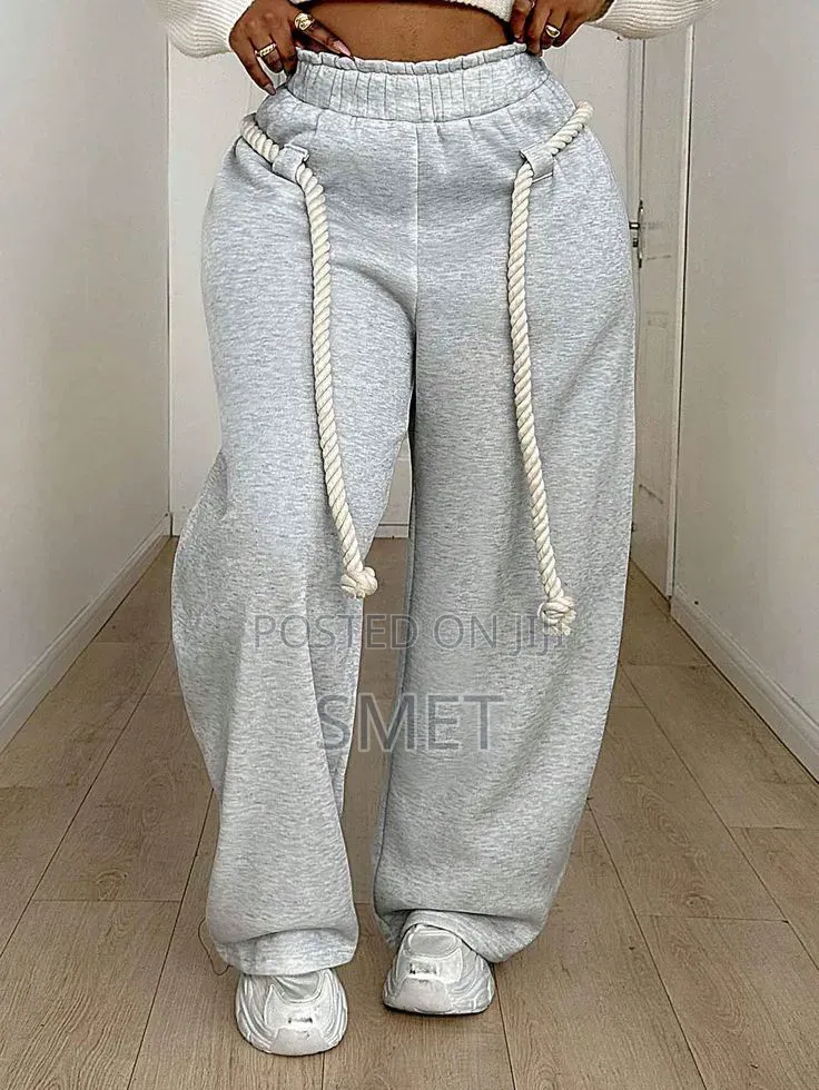 Women's Premium Wide-Leg Rope Drawstring Joggers