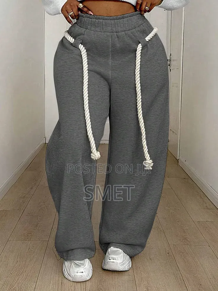 Women's Premium Wide-Leg Rope Drawstring Joggers