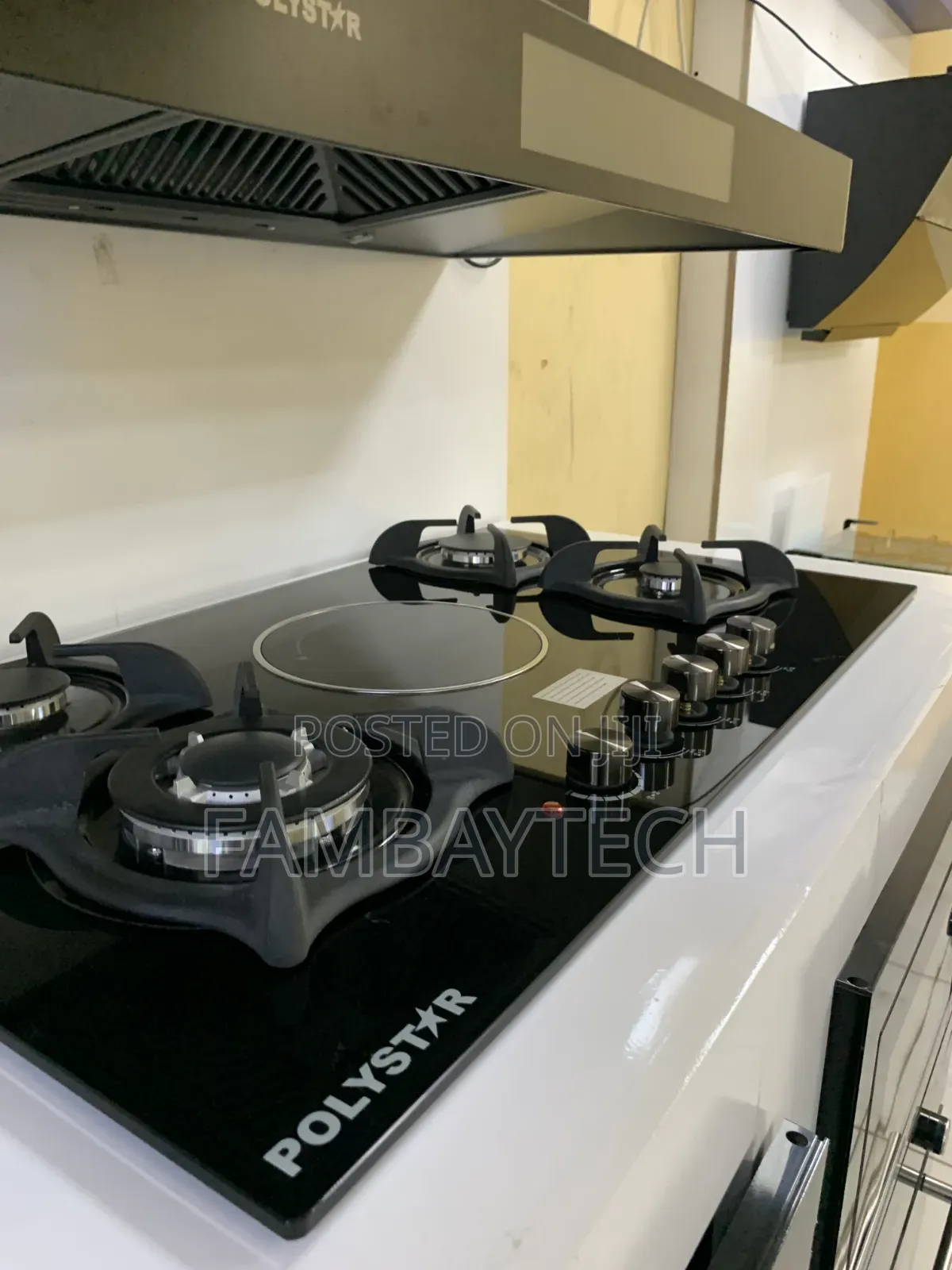 Polystar 4+1 Gas Cooker – 4 Gas Burners + 1 Electric Hot Plate