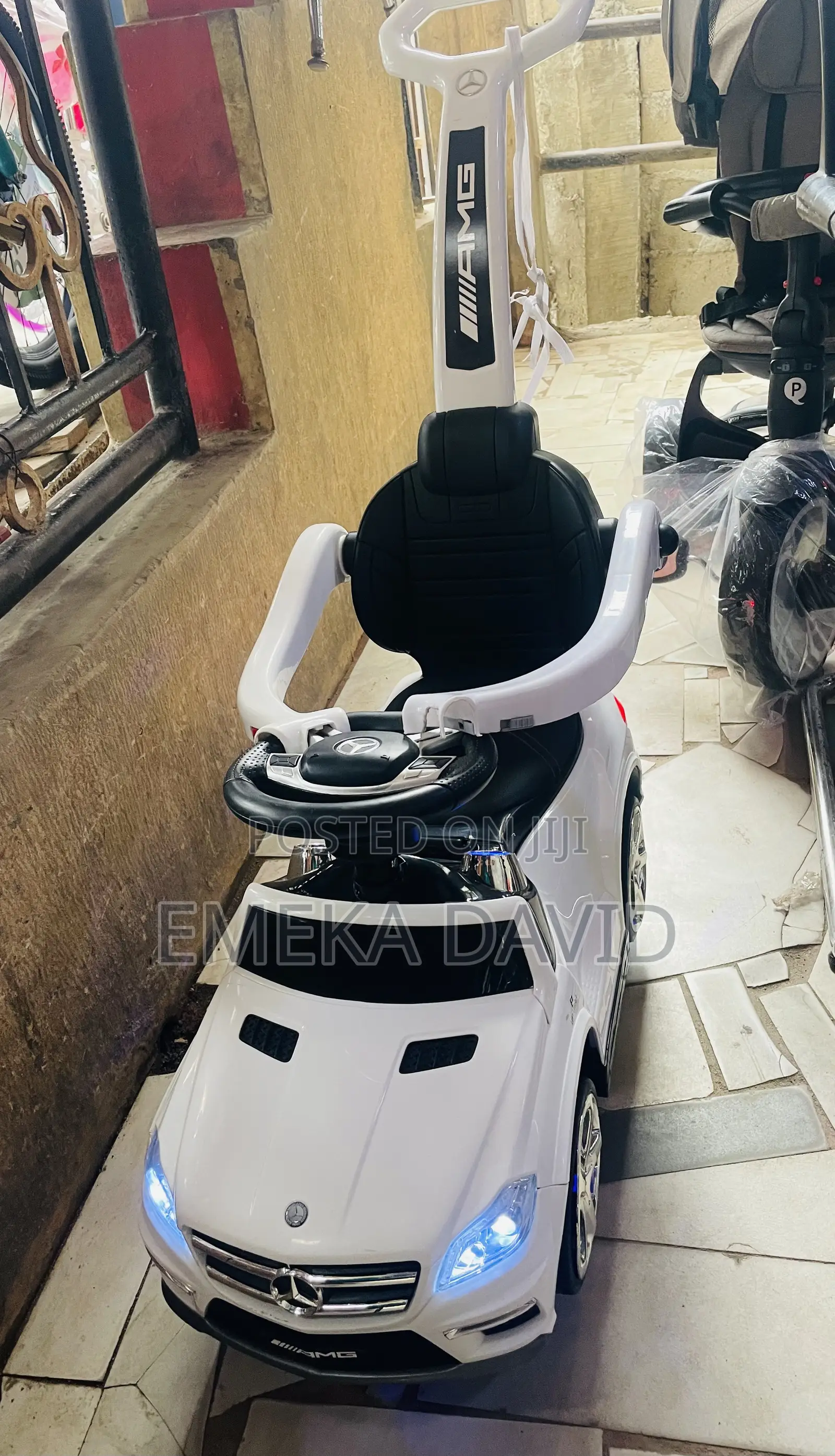 White Mercedes-Benz 4-in-1 Push Car.