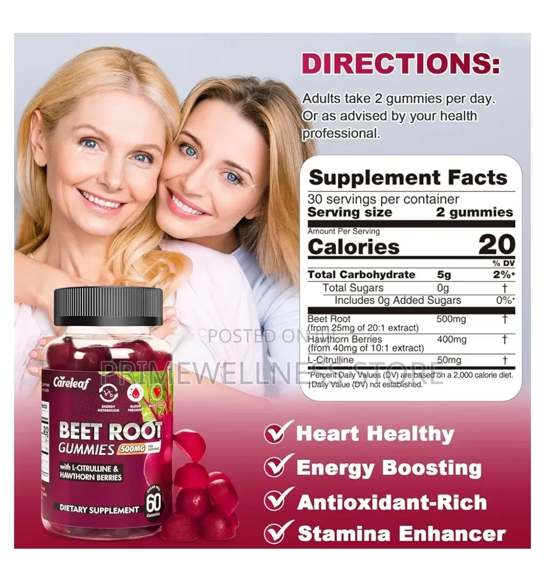 Beetroot Gummies With L-Citrulline Hawthorn Berries