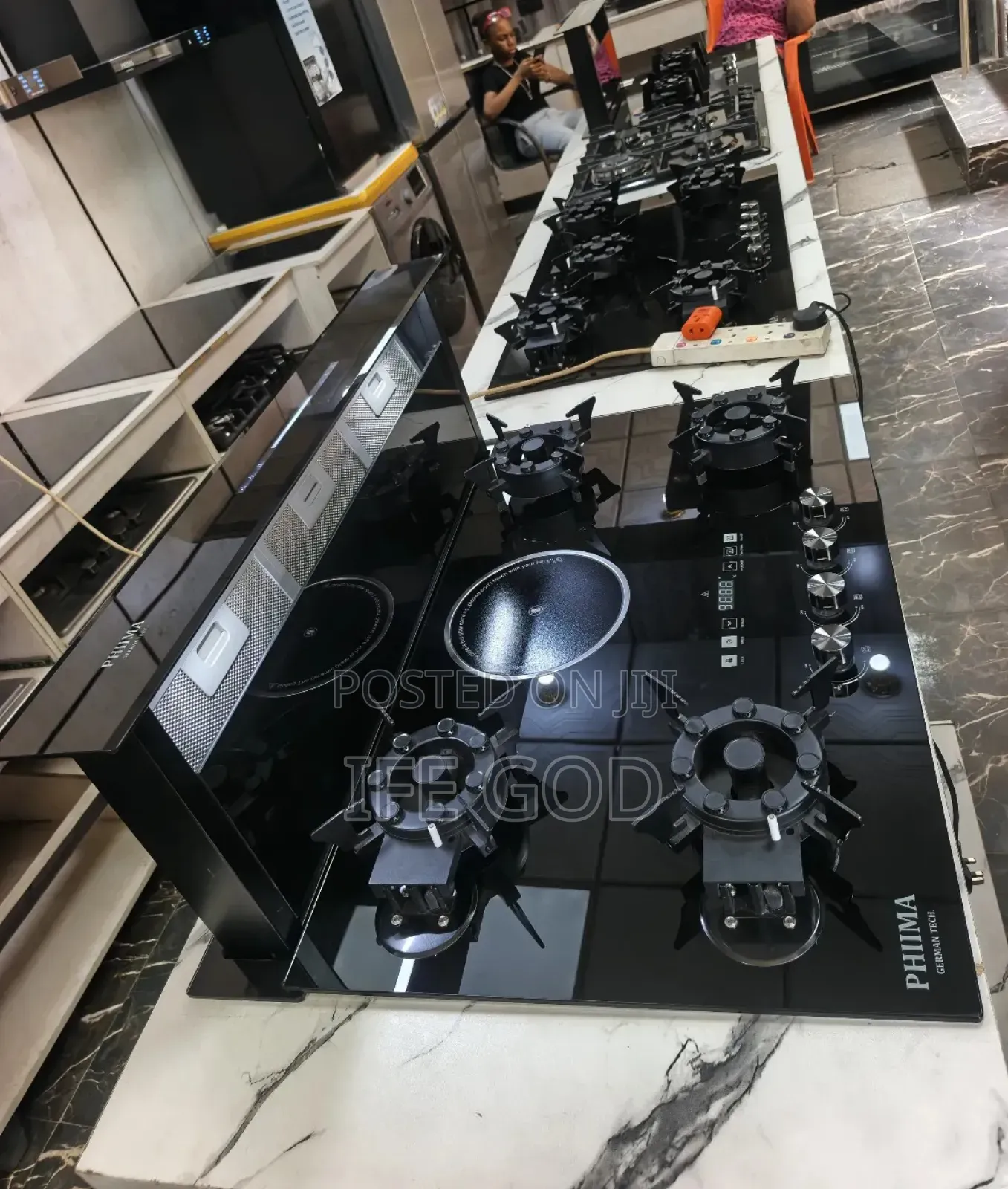 Original PHIIMA Downdraft Slide-in 90CM Built-in 4+1 Flips Up Gas