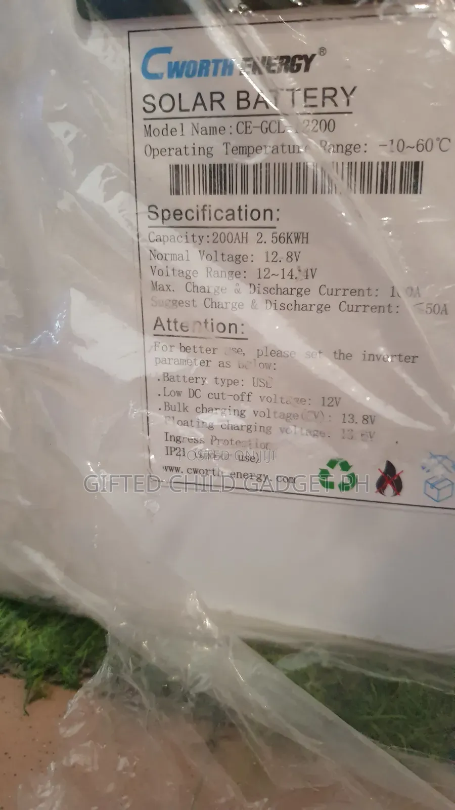 Cworth 12V 200Ah Lithium Battery LifePO4 2.5Kwh CE-GCL-12200