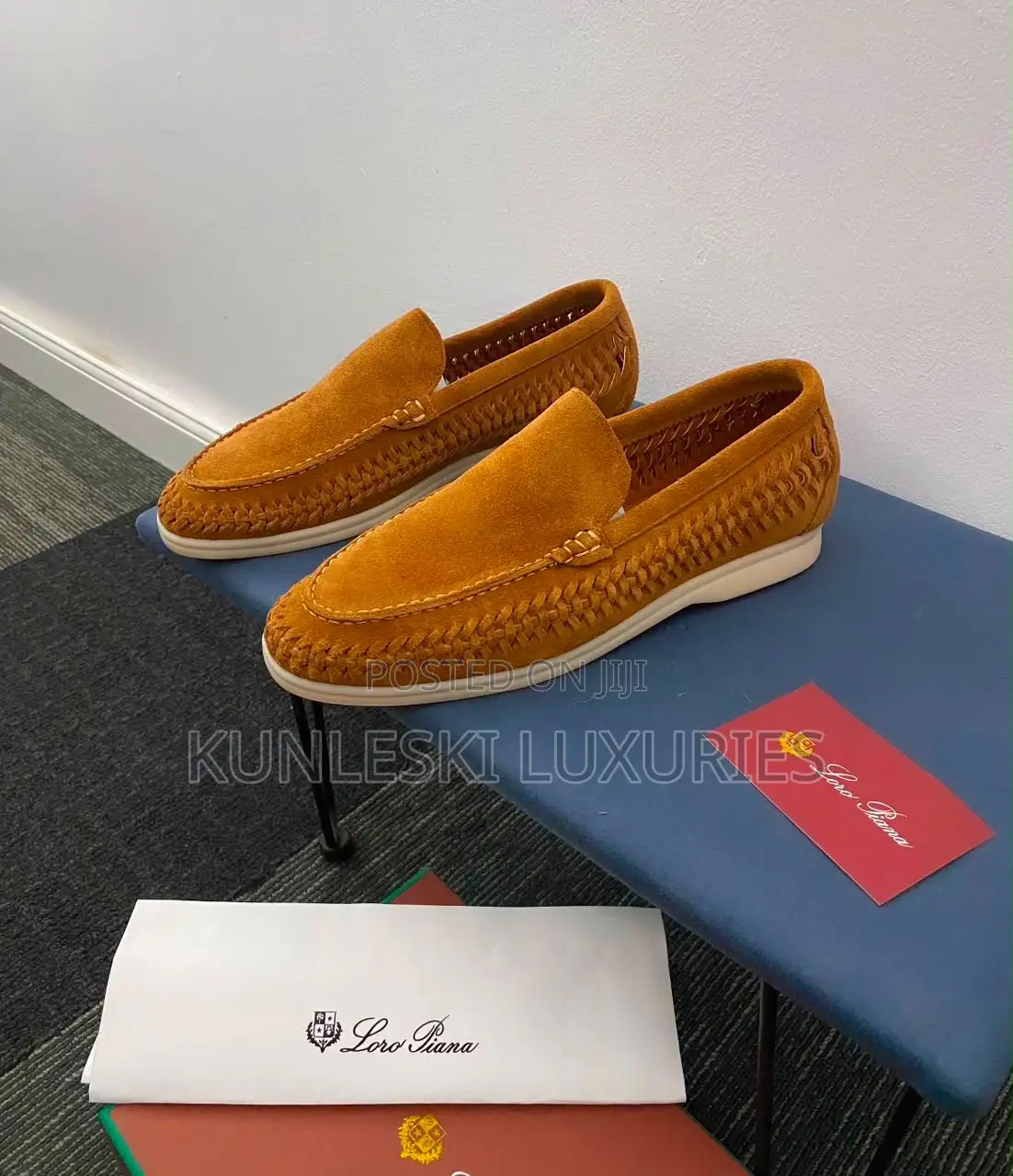 Original Loro Piana Suede Woven Loafers