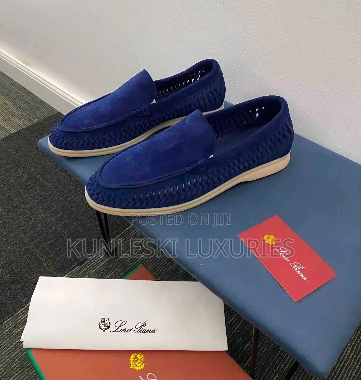 Original Loro Piana Suede Woven Loafers