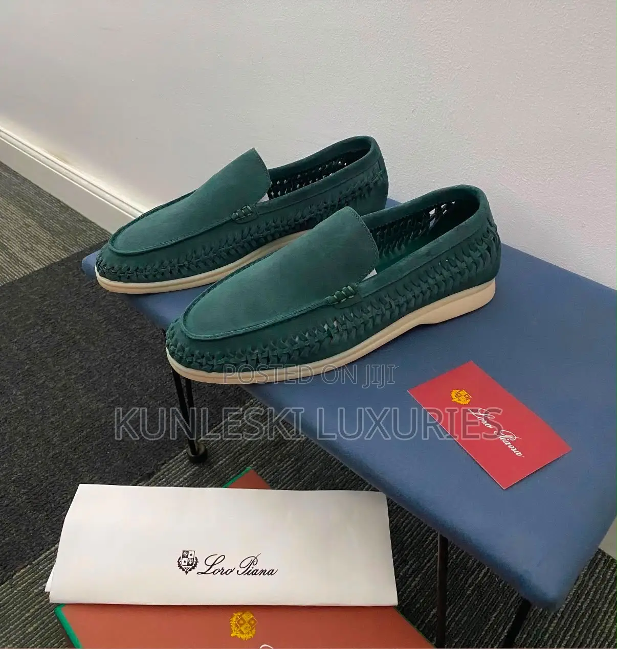 Original Loro Piana Suede Woven Loafers