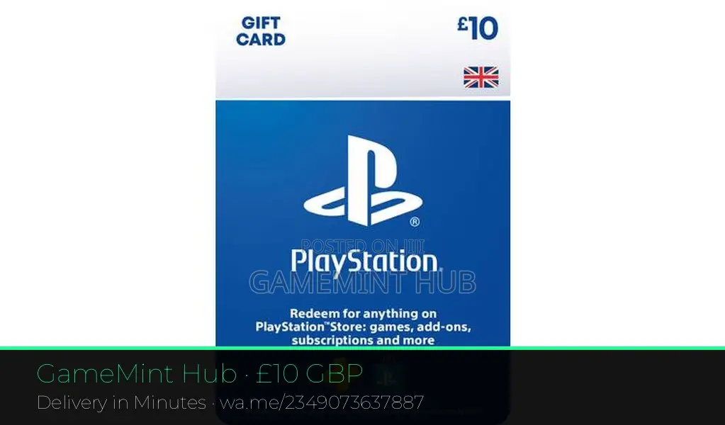 PlayStation PSN Gift Card £10 (UK Store) – Delivery in Minutes