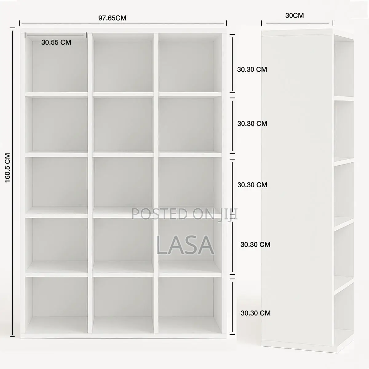 Modern 15-Cube Bookshelf Storage Organiser Home and Office