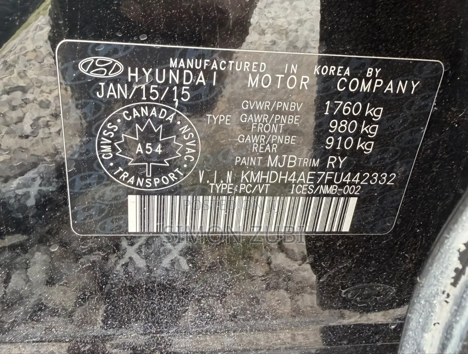 Hyundai Elantra 2015 Black
