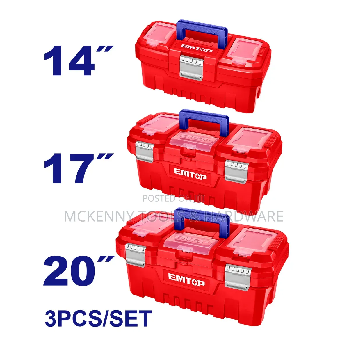 Heavy-Duty EMTOP Plastic Tool Boxes.