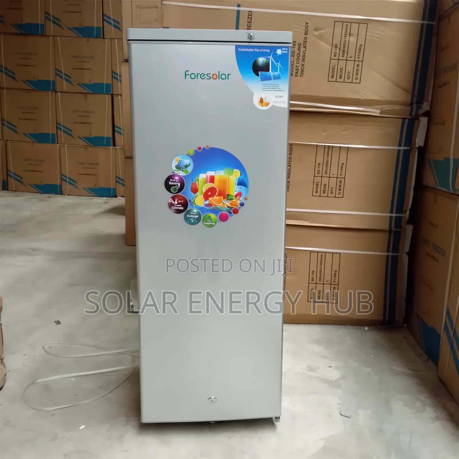 198L ForeSolar Ice Maker Upright Fridge