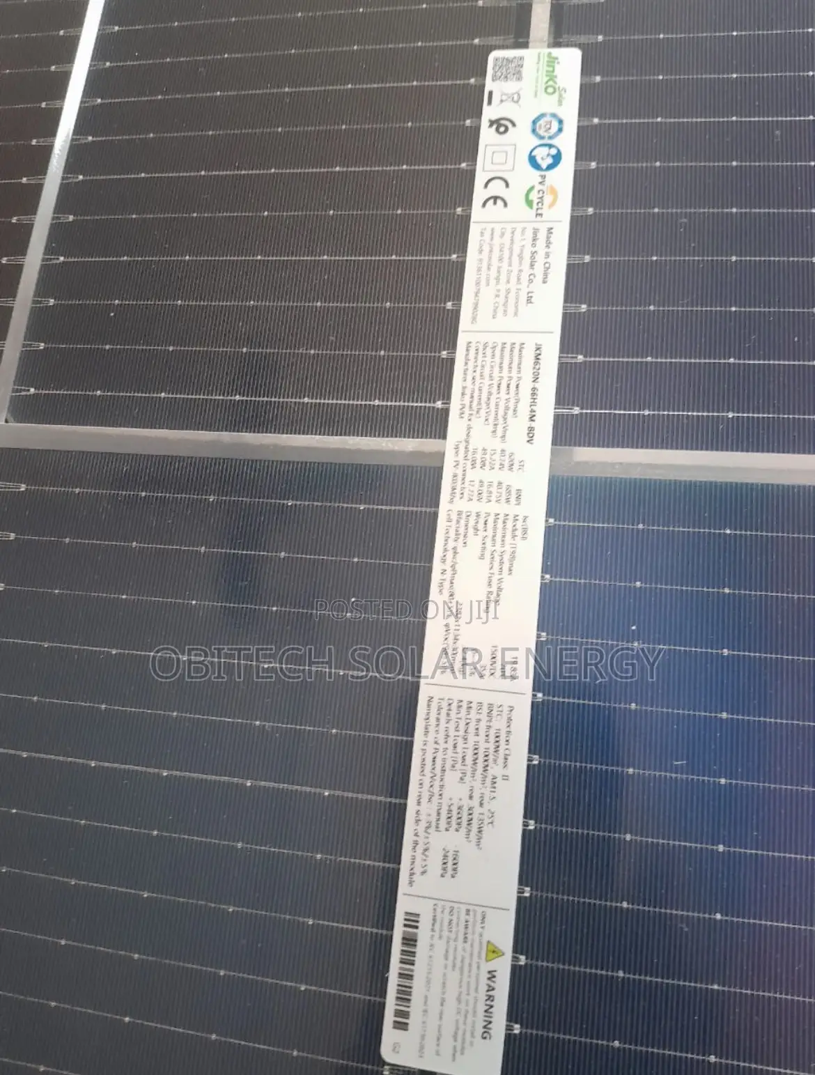 Original Jinko 620W Monocrystalline Solar Panel – Brand New