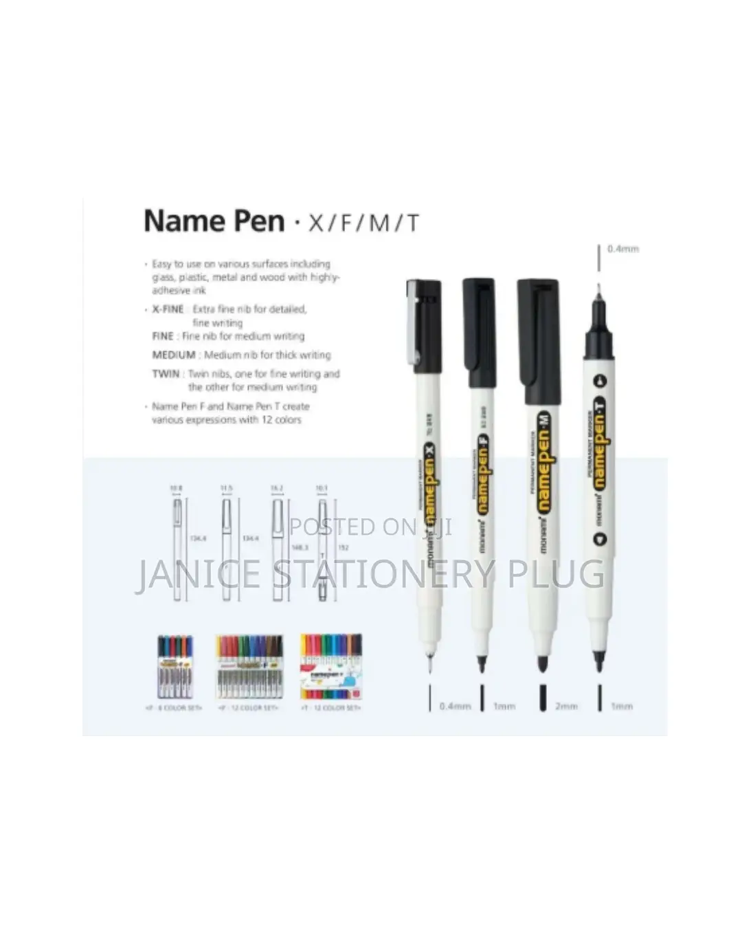 Monami Permanent Ink Twin Liner Marker, Black for Professional Office