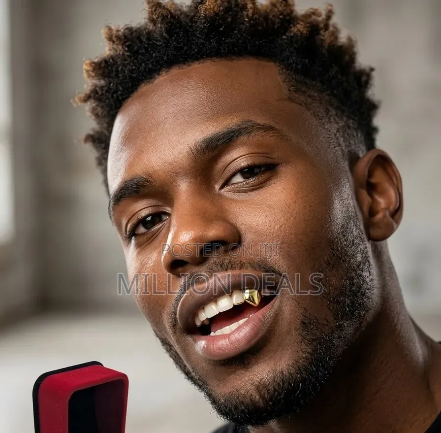 Gold Steel Single Stylish Teeth Grill