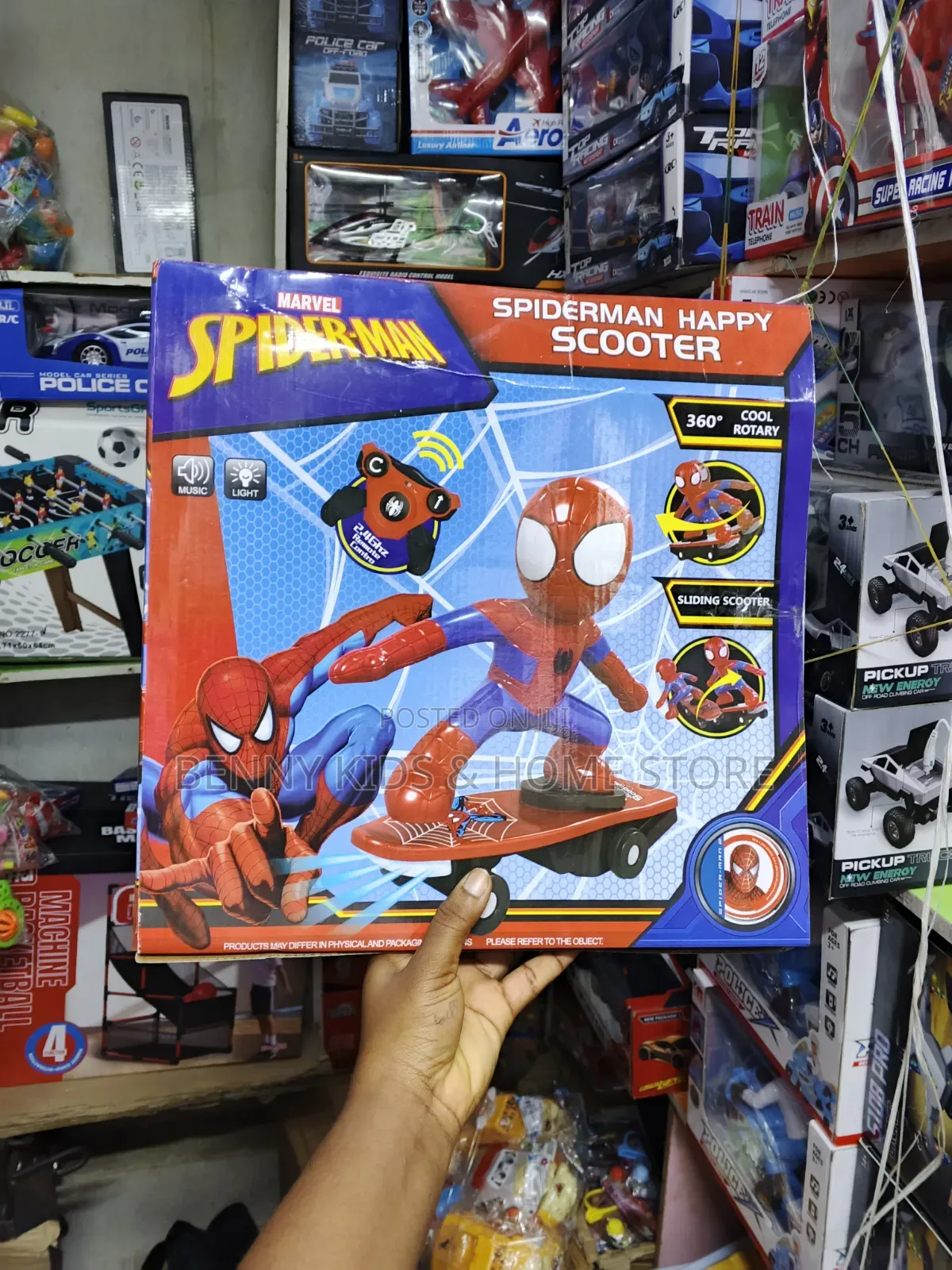 Spider-Man Happy Scooter Toy With Lights, Music Remote Control