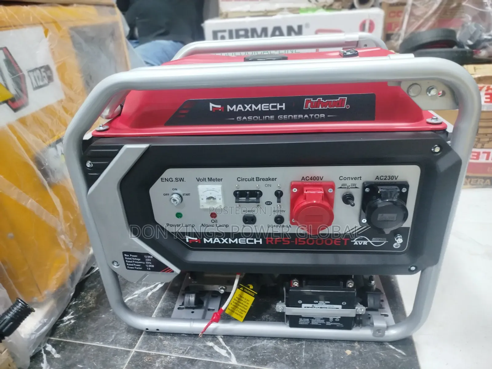 MAXMECH RFS 15000 ET 12.5KVA Fuel-Efficient 3-Phase Generator