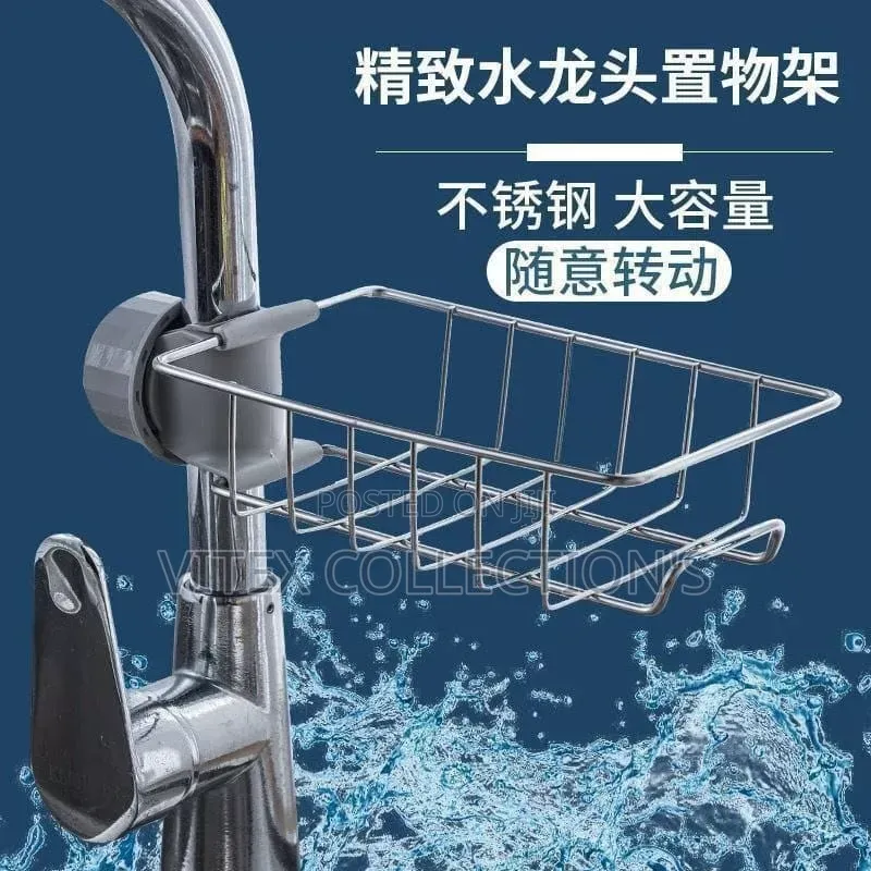 Stainless Sponge Holder With Towel Hanger