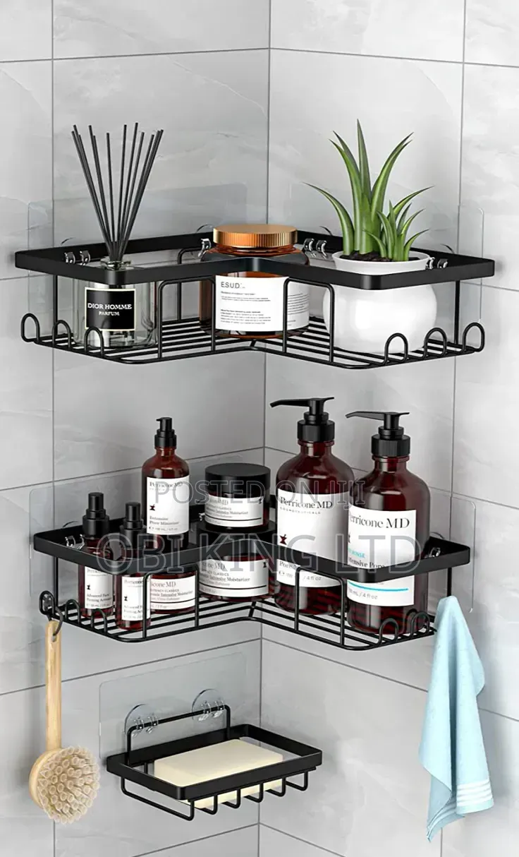 Wall-Mounted Bathroom Towel Rack With a Towel Bar and Hooks,