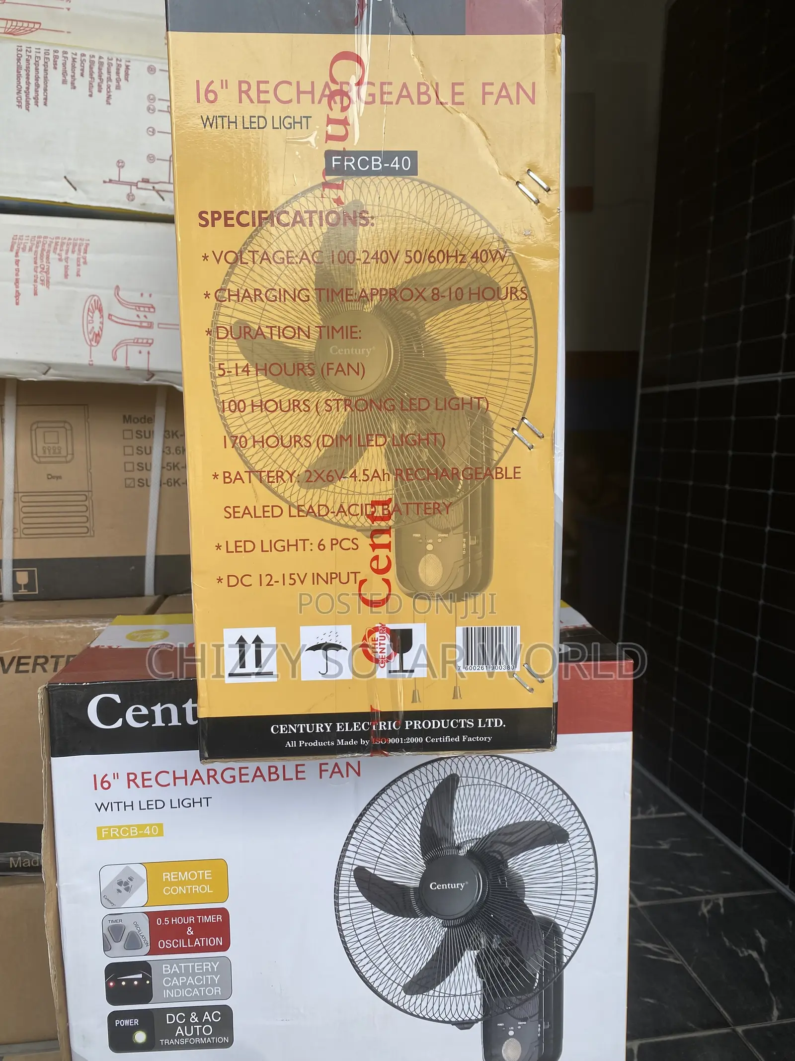 Century Wall Rechargeable Fan