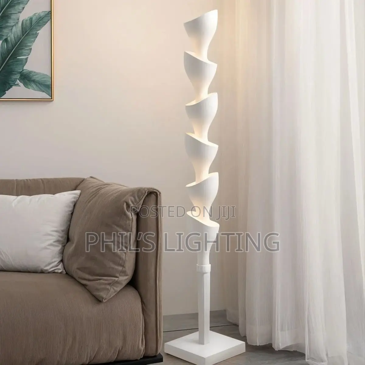 Long Strip White and Green LED Floor Lamps