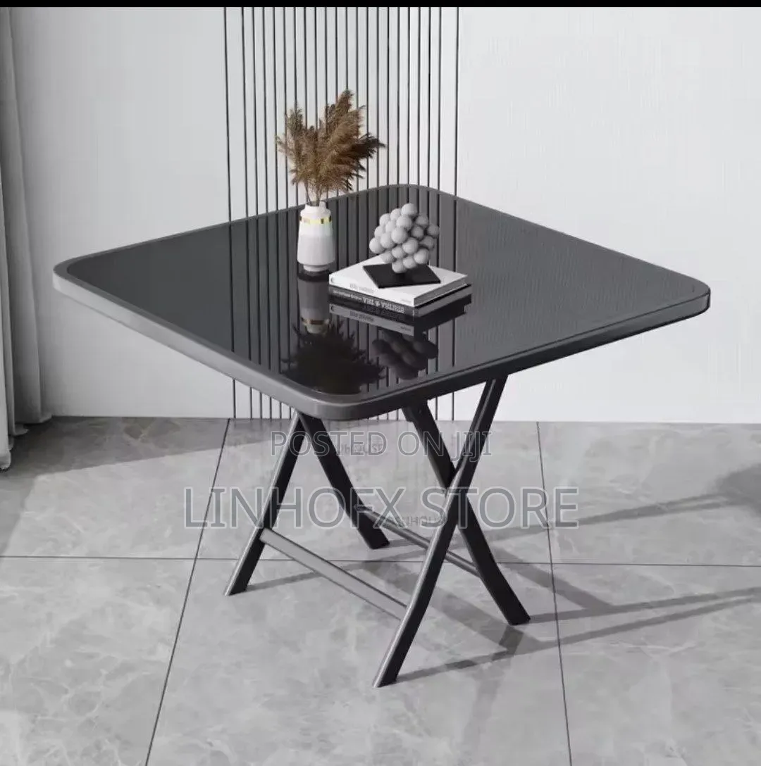 Modern Tempered Glass Foldable Table and Chair