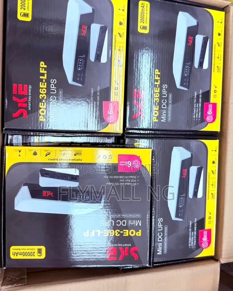 SKE 20000mAh 36W Mini DC UPS Router Power Bank (Model: POE-36E-LFP)