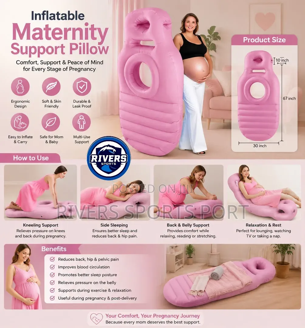Inflatable Pregnancy Pillow/Matress With Belly Head Hole