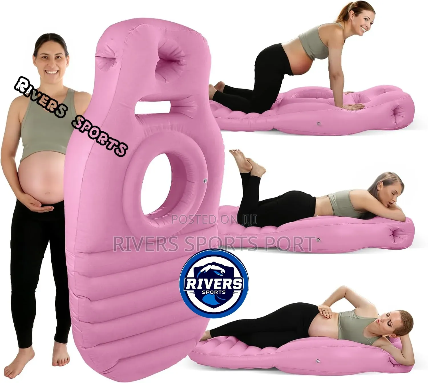 Inflatable Pregnancy Pillow/Matress With Belly Head Hole