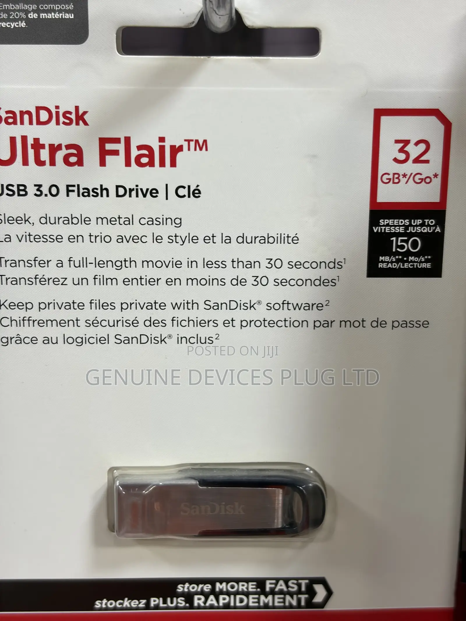 SanDisk Ultra Flair USB 3.0 Flash Drive - 32GB