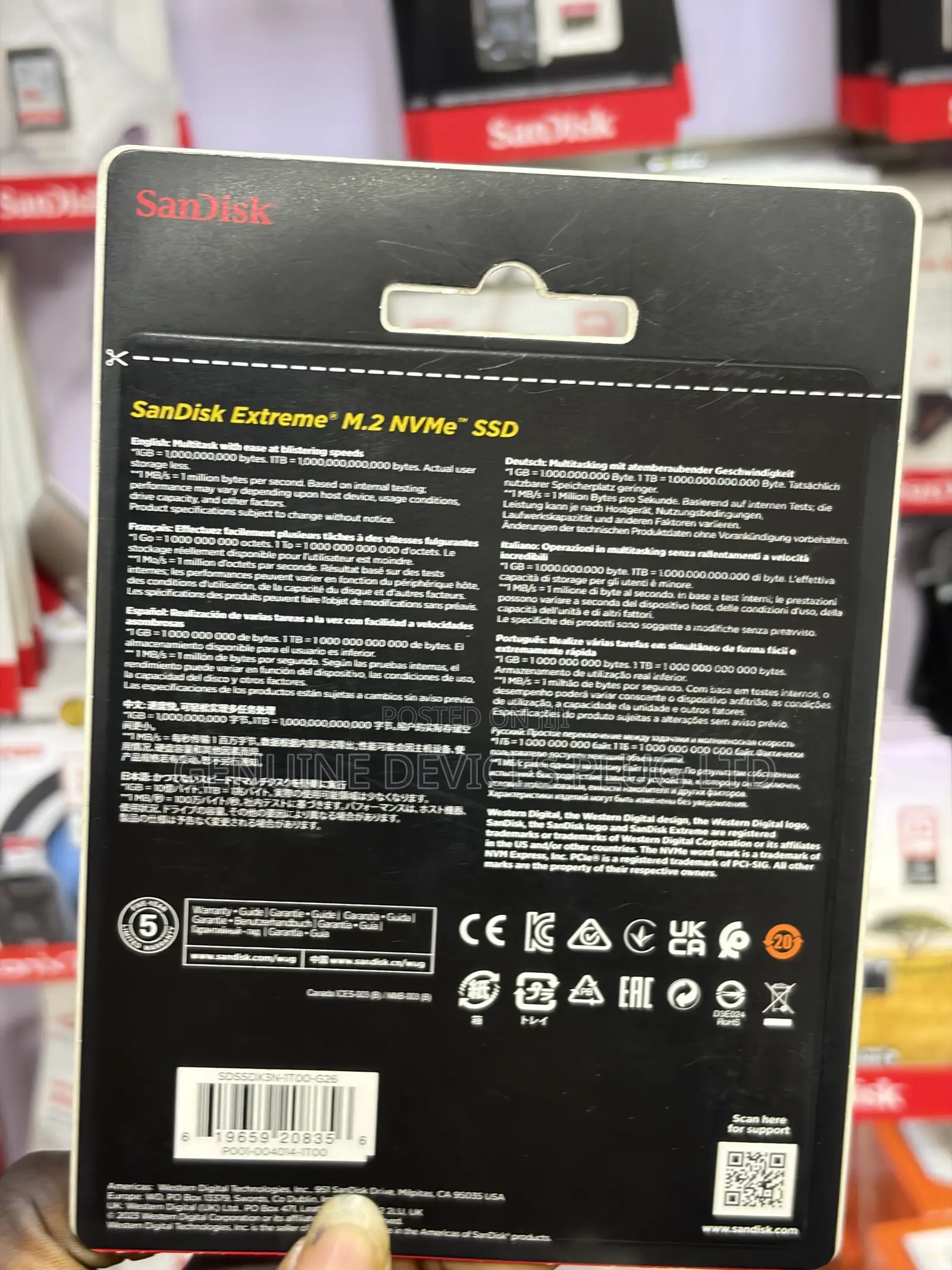 SanDisk Extreme M.2 NVMe PCIe Gen 4.0 Internal SSD - 1TB
