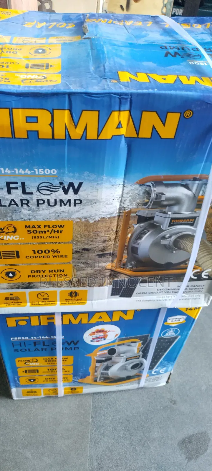 Firman 2HP High Flow Solar Water Pump – 50m3/H Irrigation Farm Pump