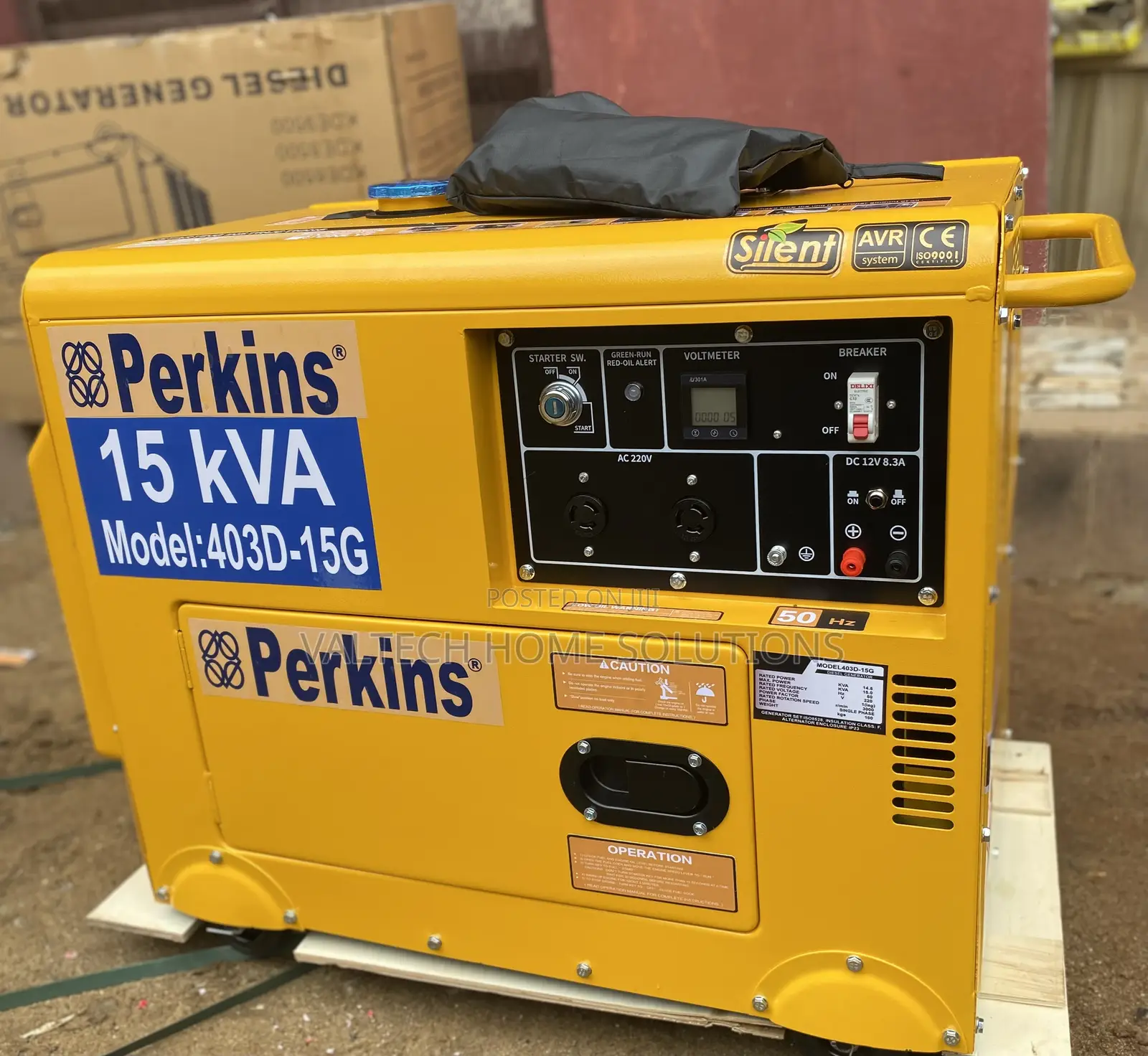 Heavy-Duty 15KVA Perkins Diesel Generator With Soundproof Canopy