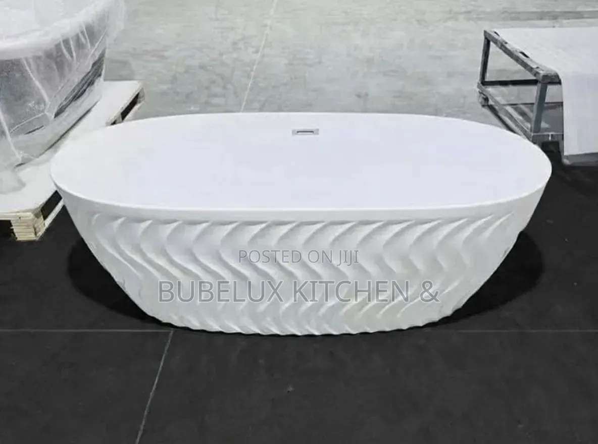 Brand New Freestanding Wave Design Bathtub 170cm - Luxury Matte White