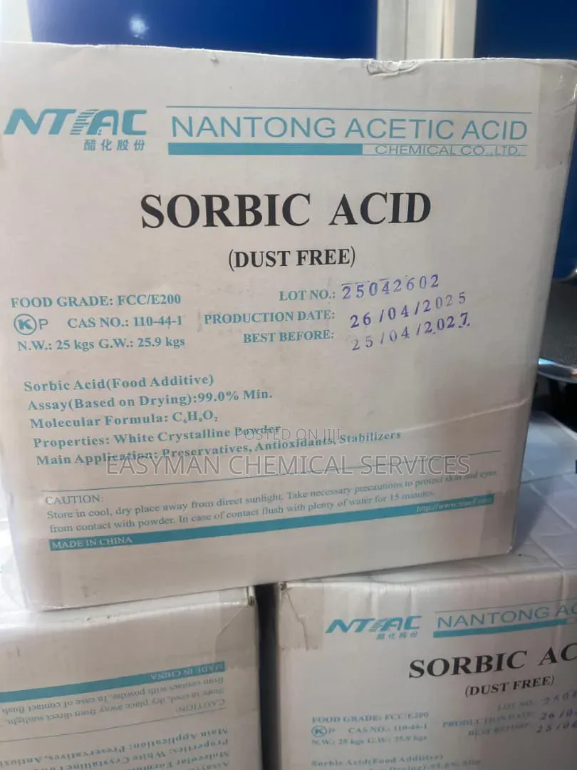 Sorbic Acid – Food Grade 99%, 25kg Carton |