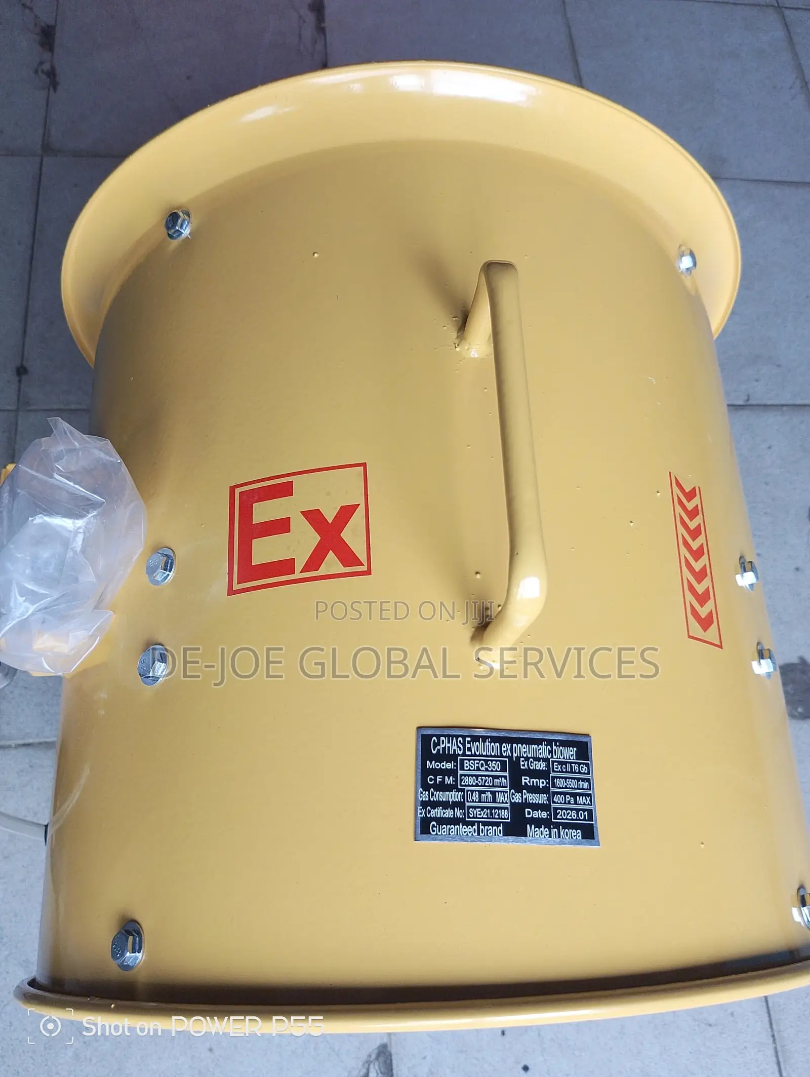 14 Inch Explosion Proof Pneumatic Axial Fan With Duct