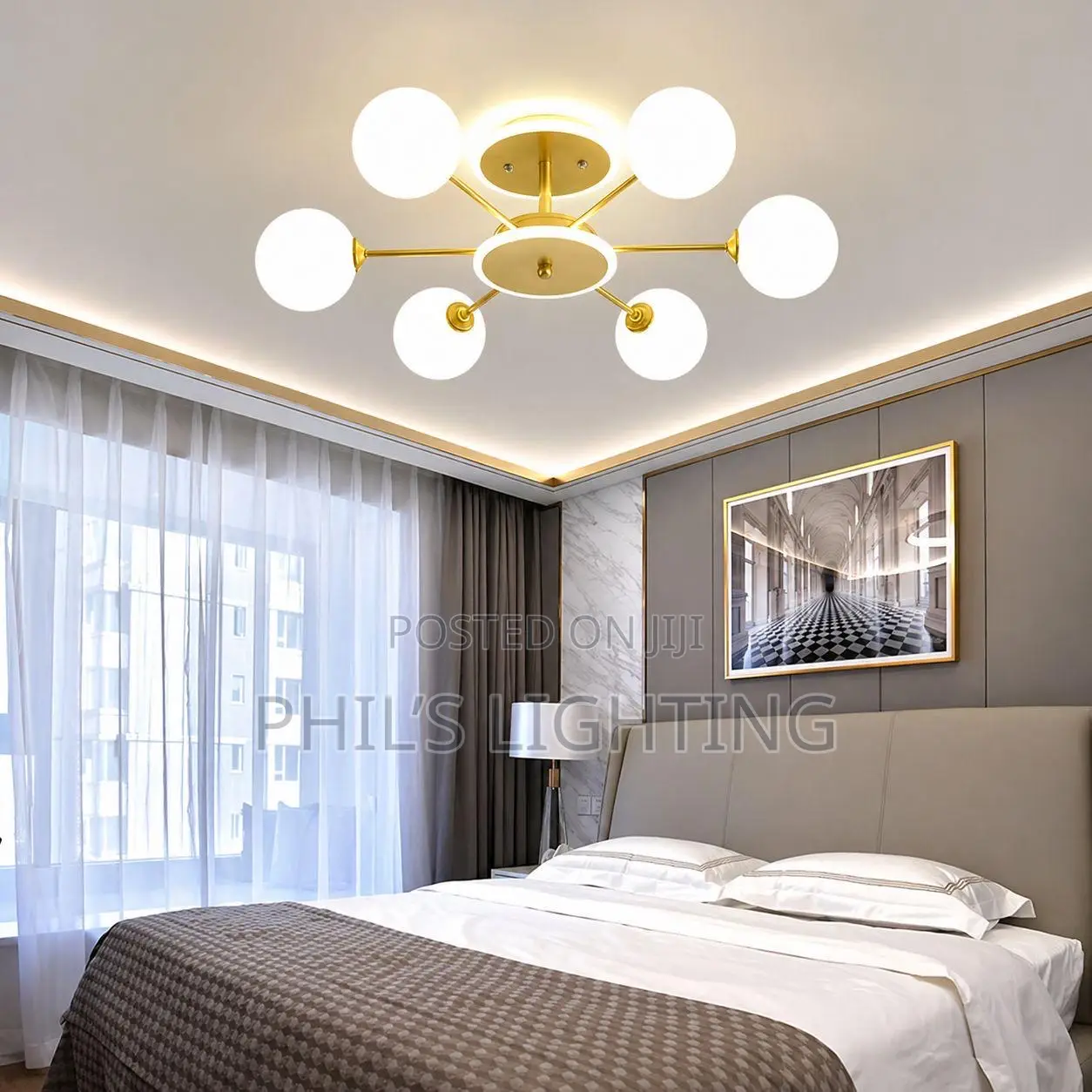 Modern Nordic Style Copper Design LED Chandelier