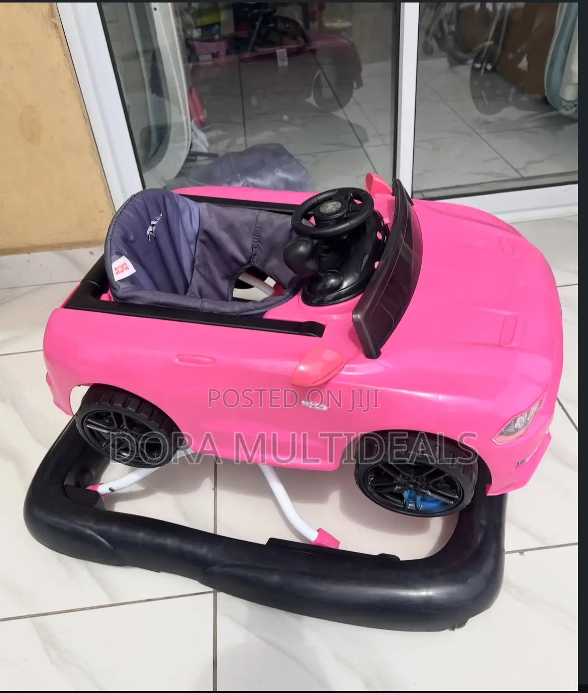 4in1 Pink Baby Activity Center Push Walker With Steering Wheel Toy