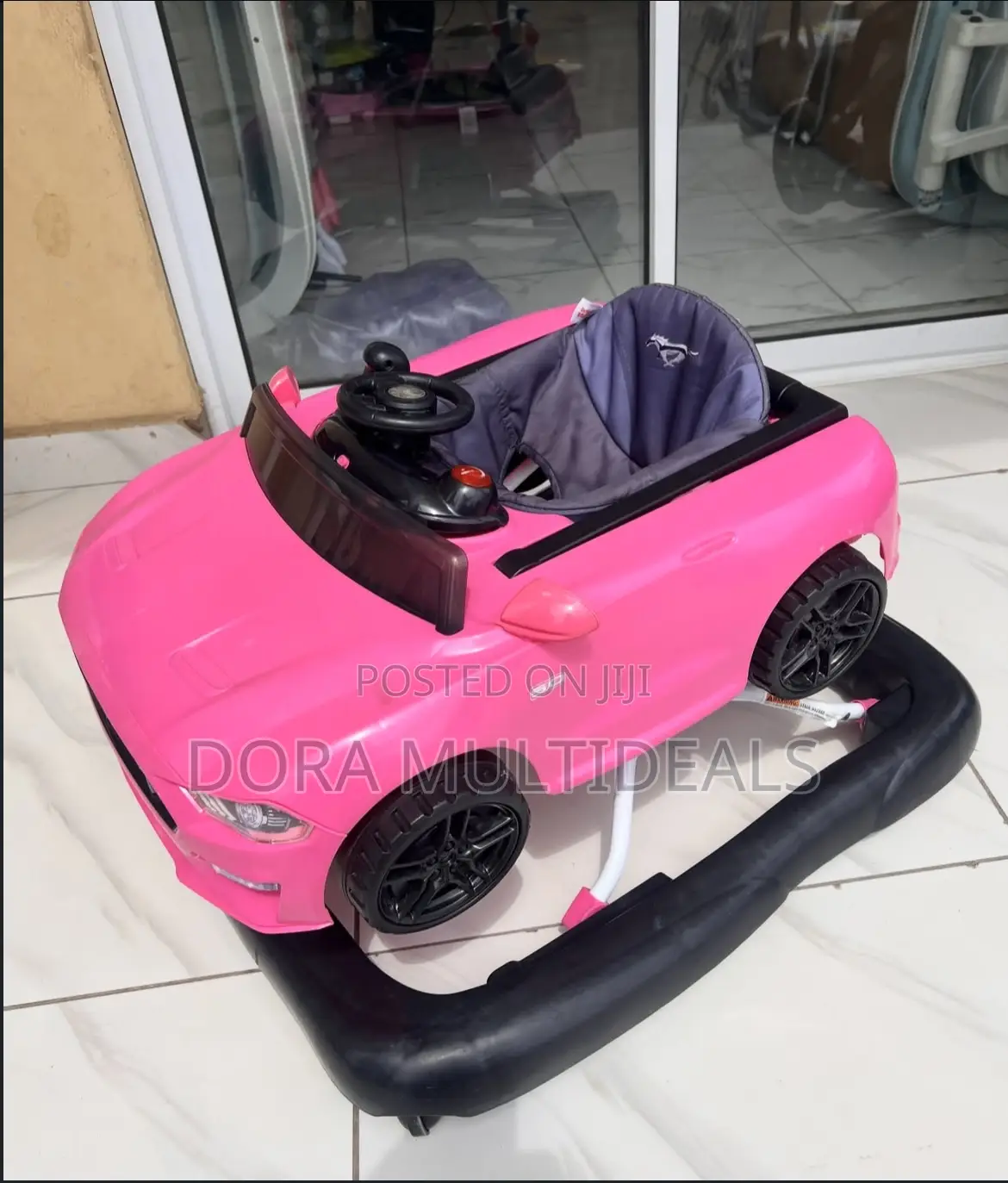 4in1 Pink Baby Activity Center Push Walker With Steering Wheel Toy