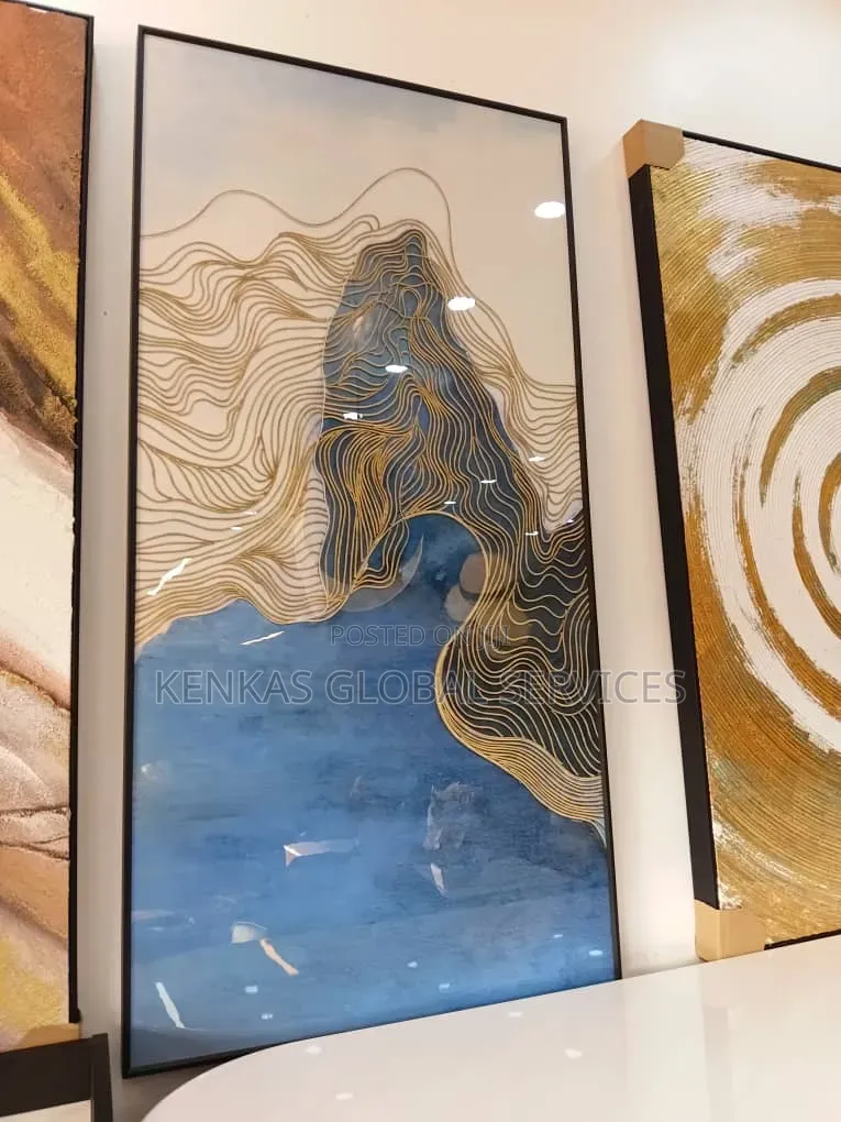 120 by 60 Blue Gold Contour Design