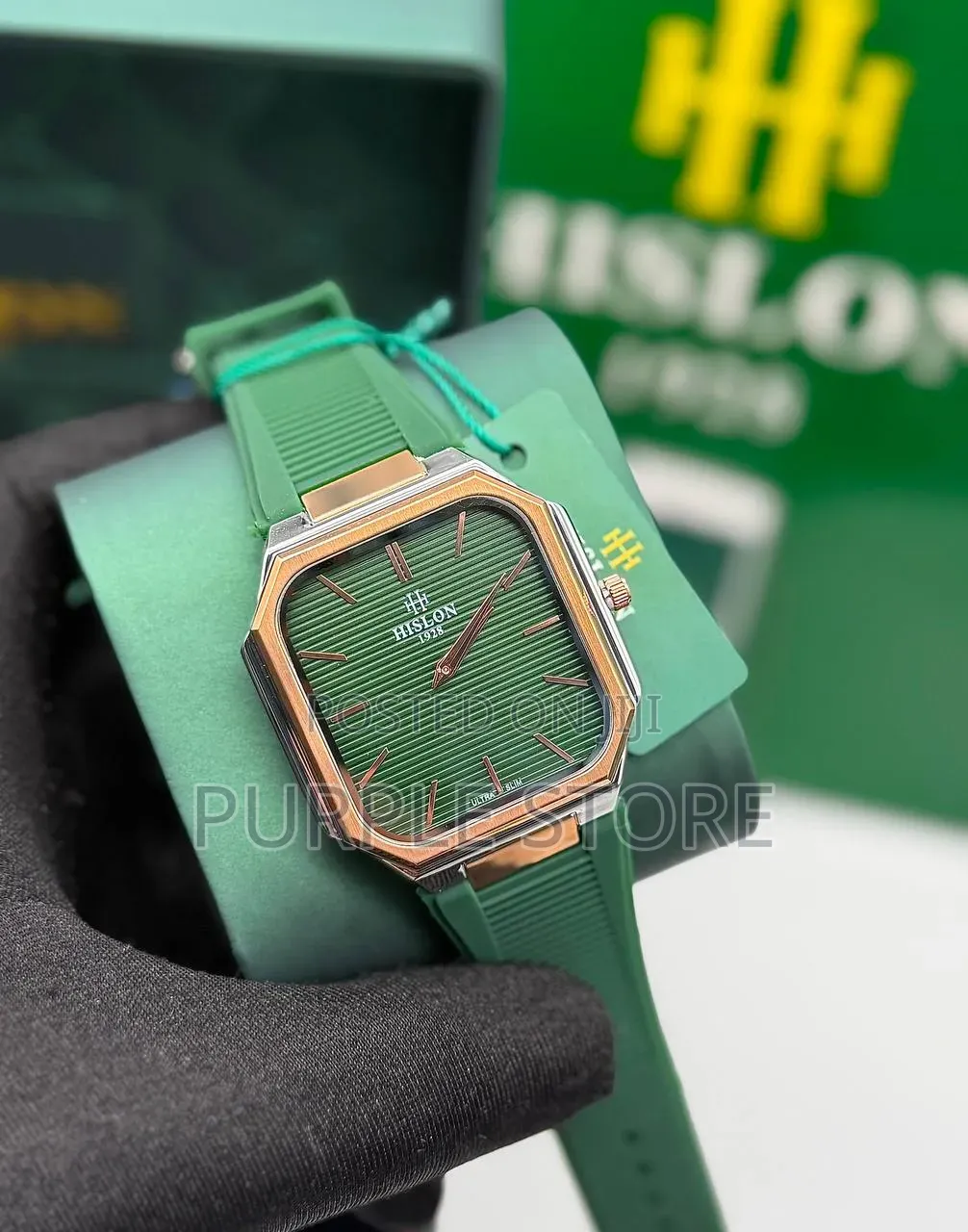 Hislon 1928 Ultra Slim Design Wristwatches Rubber Strap 