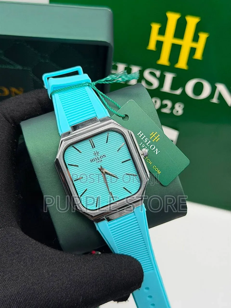 Hislon 1928 Ultra Slim Design Wristwatches Rubber Strap 