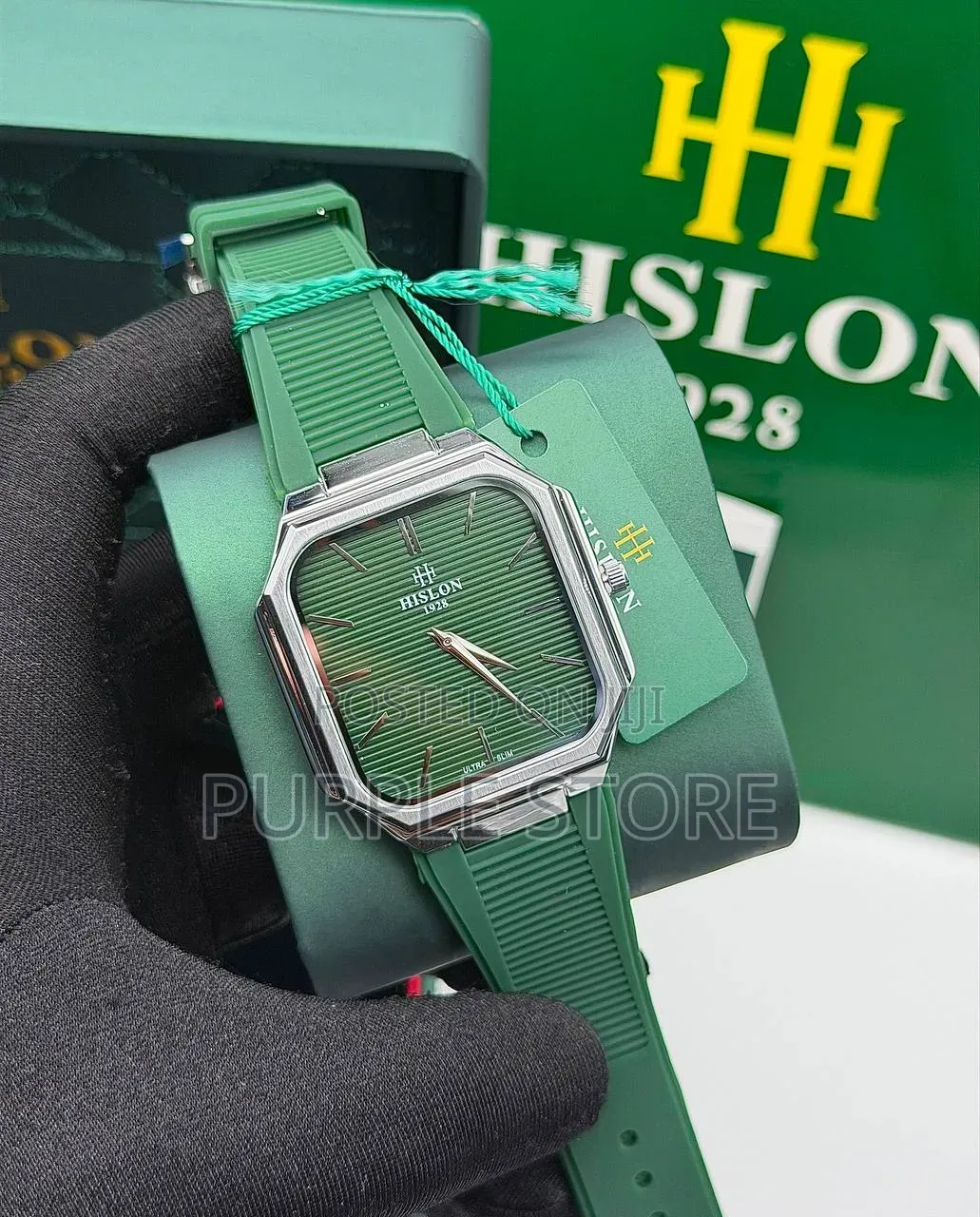 Hislon 1928 Ultra Slim Design Wristwatches Rubber Strap 