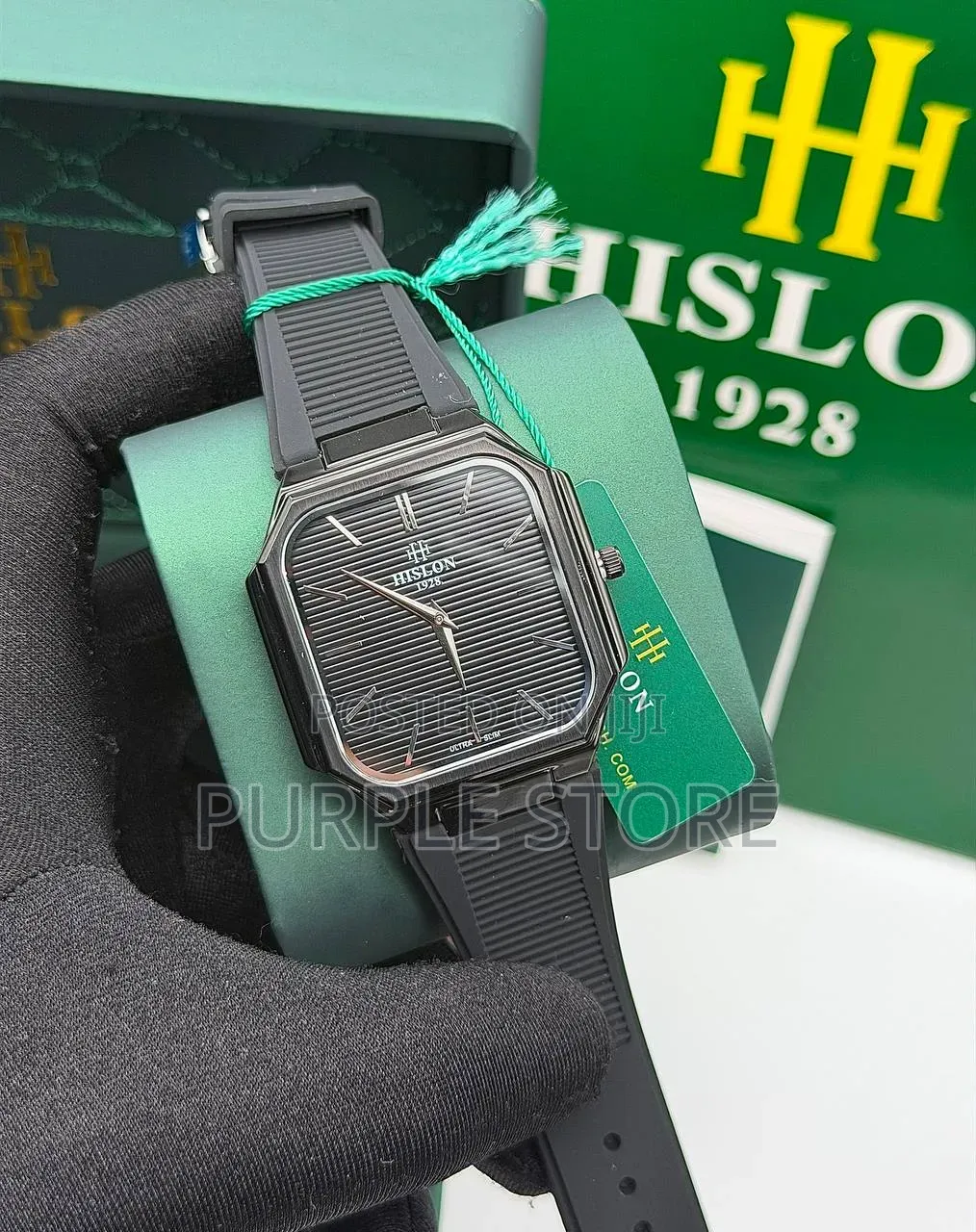 Hislon 1928 Ultra Slim Design Wristwatches Rubber Strap 