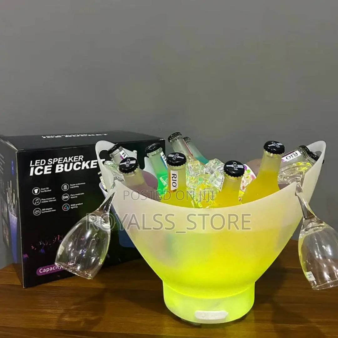 Wireless Led Speaker Ice Bucket With Cup Holder