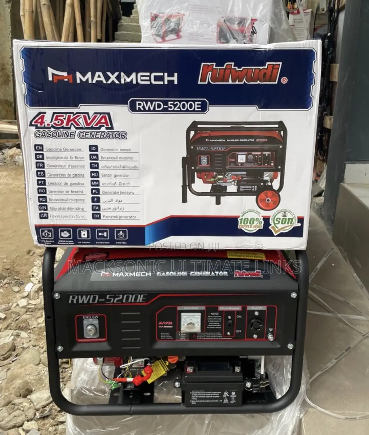 4.5kva Maxmech Standard Generator With 100% Copper Coil
