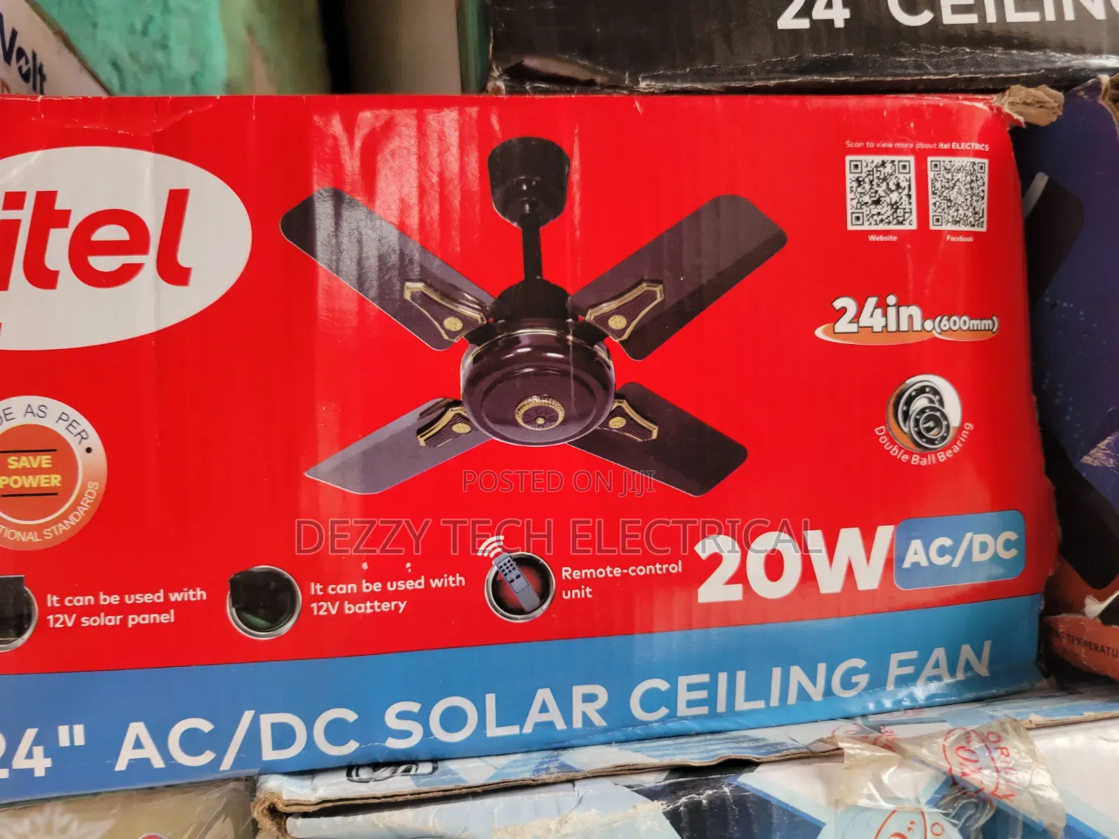 Itel Solar Ceiling Fan 20w
