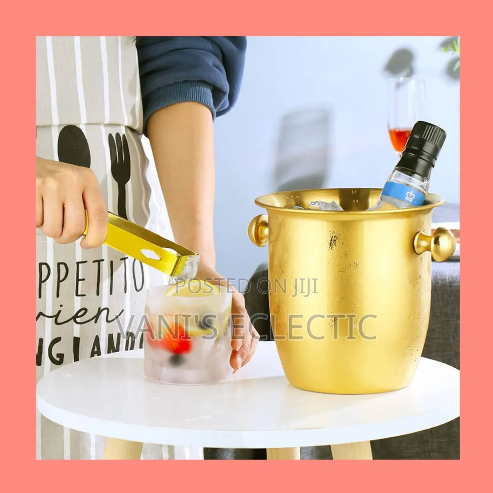 Gold Stainless Steel Champagne/Ice Bucket